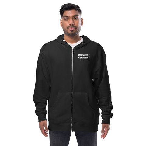 Image of Merryman Black Zip Hoodie (sorry about your family, no names)