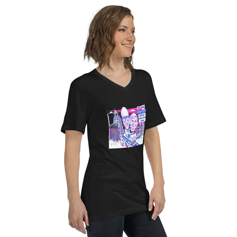 Image of Unisex Short Sleeve V-Neck T-Shirt