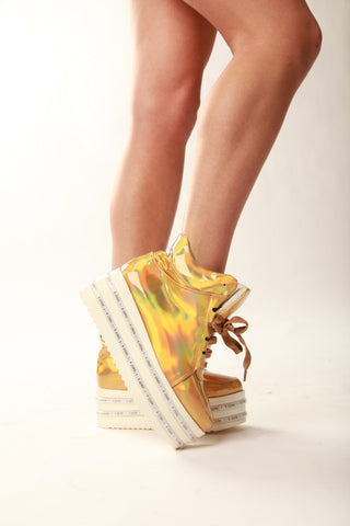 Image of Gold Hologram LED Light-up Shoes