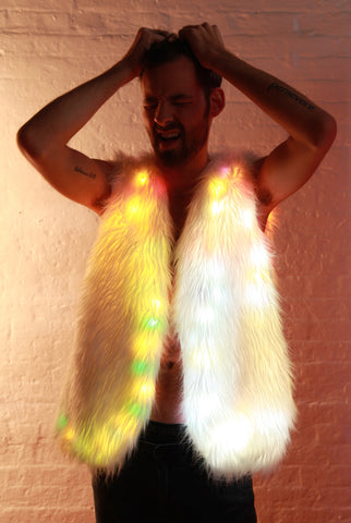 Image of Glow Fur Rainbow LED Vest