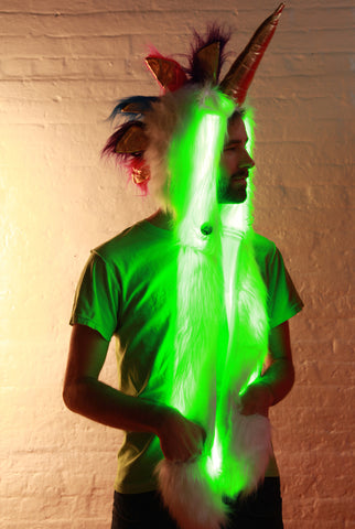 Image of Light Up Unicorn Hood Glow Fur
