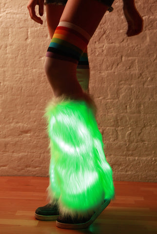 Image of Light-up LED Fur Leg Warmers