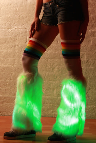 Image of Light-up LED Fur Leg Warmers