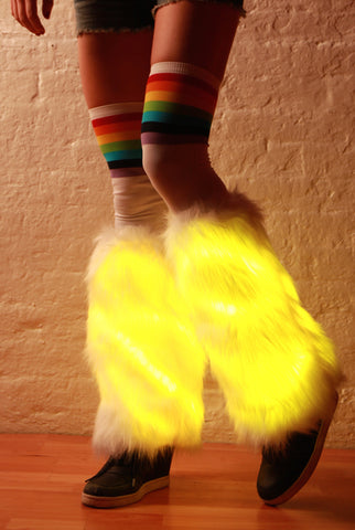 Image of Light-up LED Fur Leg Warmers