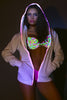 Light-up Hoodie - White with pink el wire
