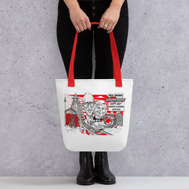 Merryman Tote Bag (red print, one sided, no names!)
