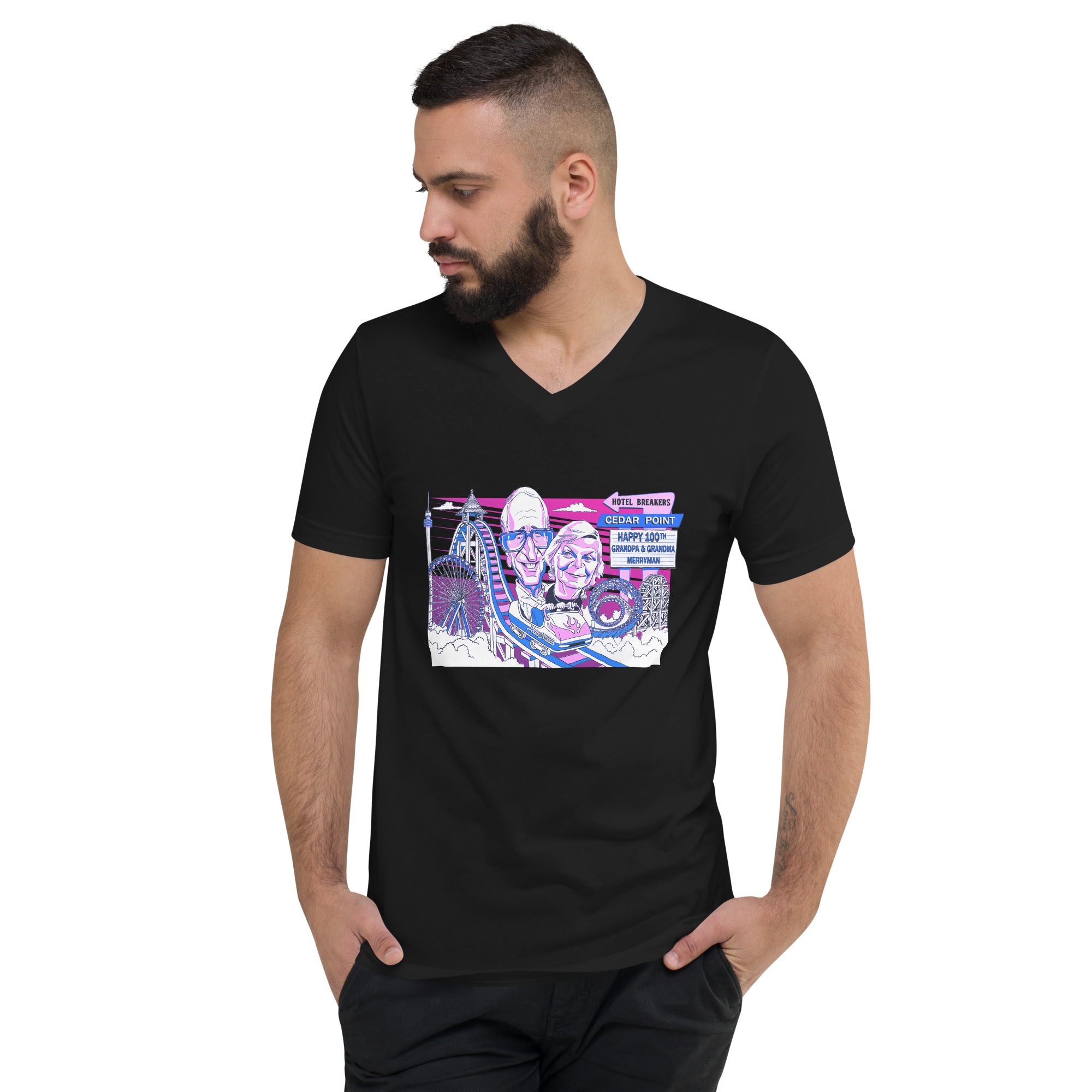 Unisex Short Sleeve V-Neck T-Shirt