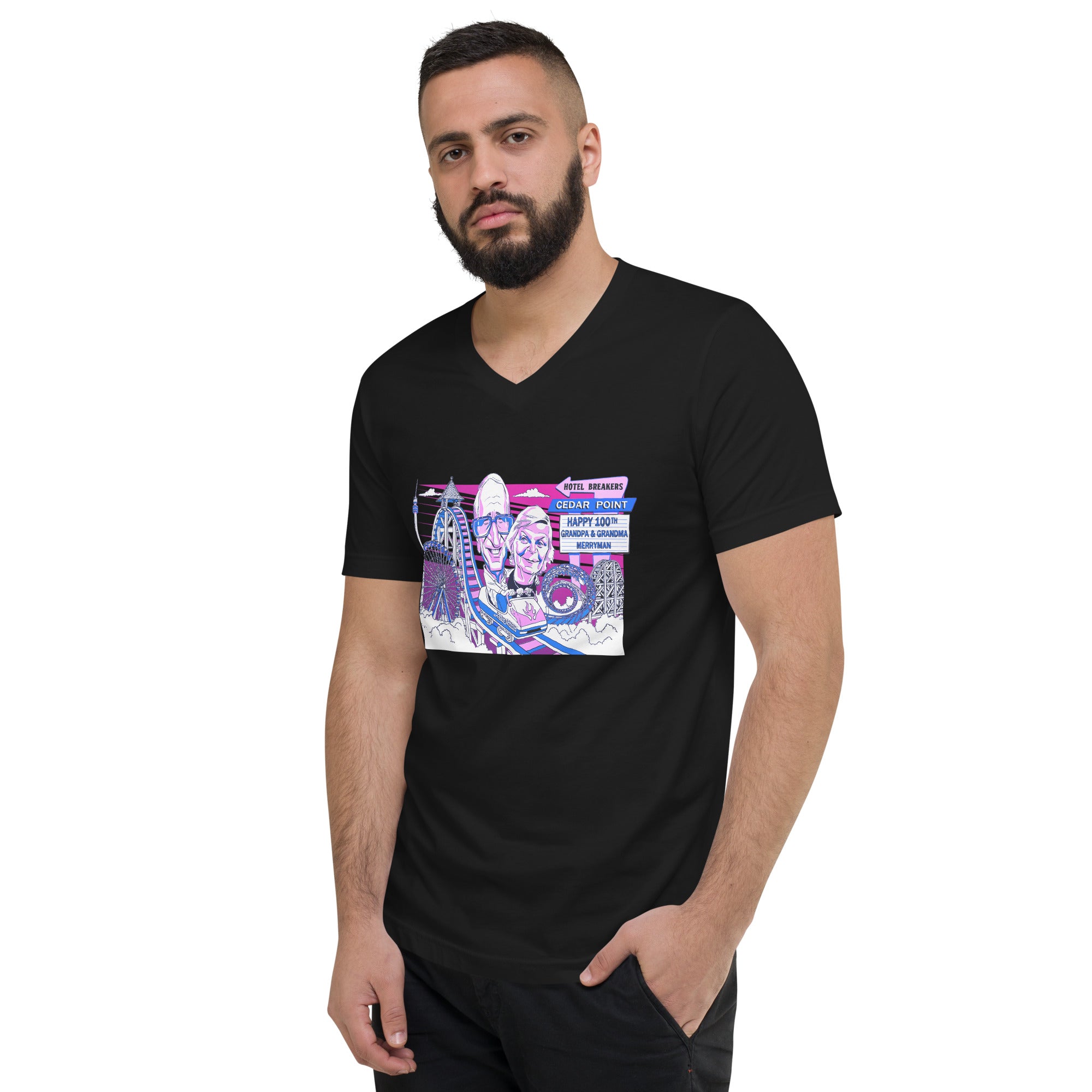 Unisex Short Sleeve V-Neck T-Shirt