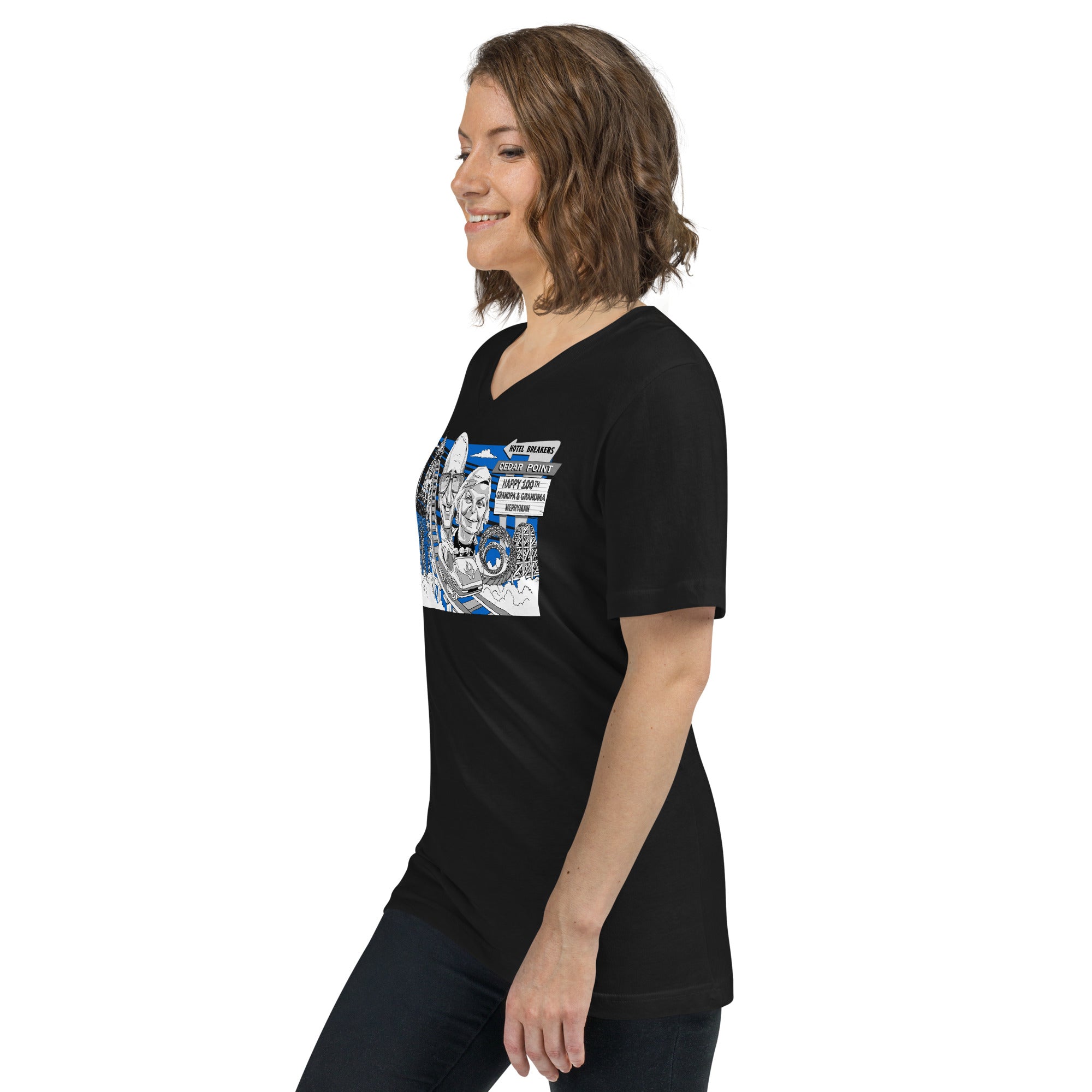 Unisex Short Sleeve V-Neck T-Shirt