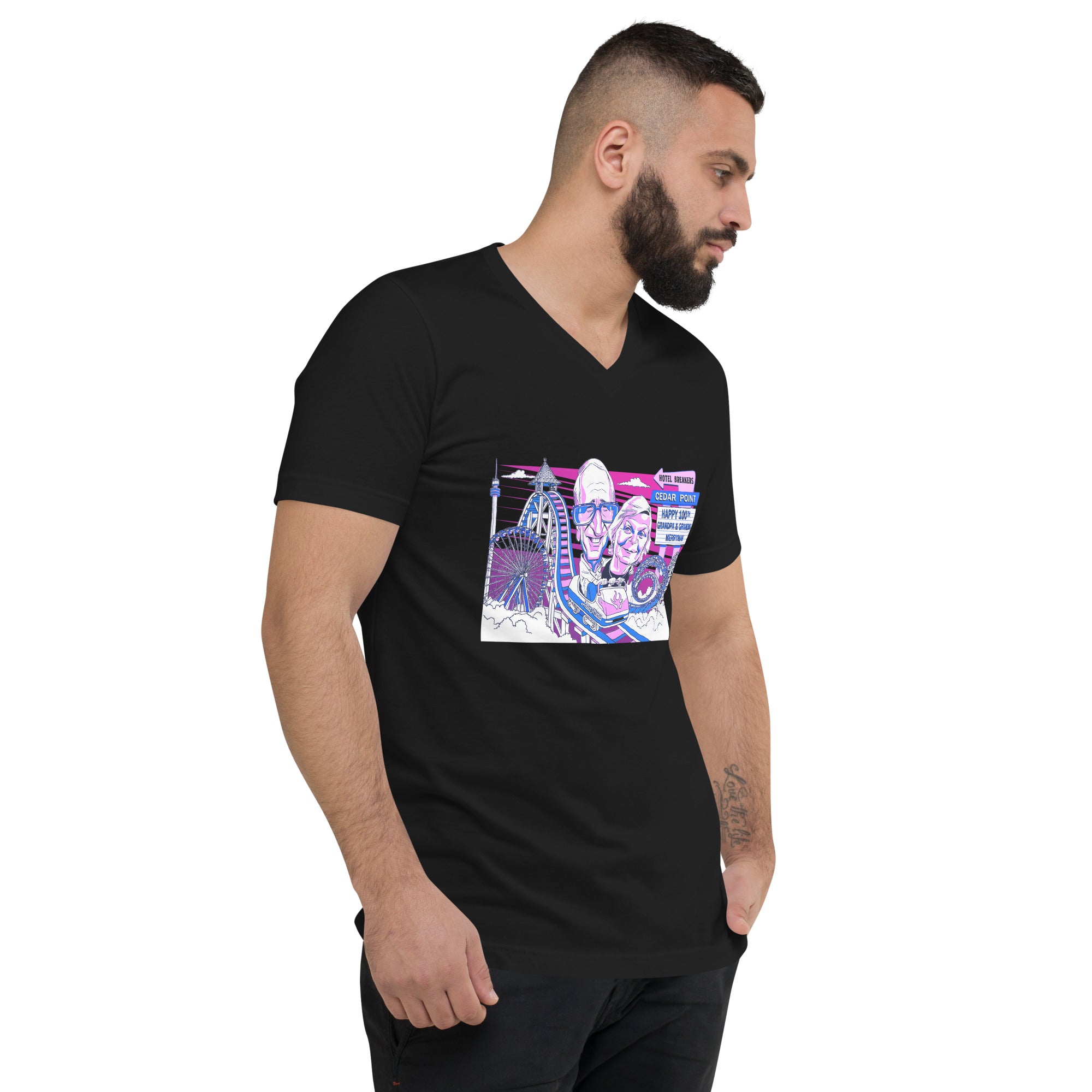 Unisex Short Sleeve V-Neck T-Shirt