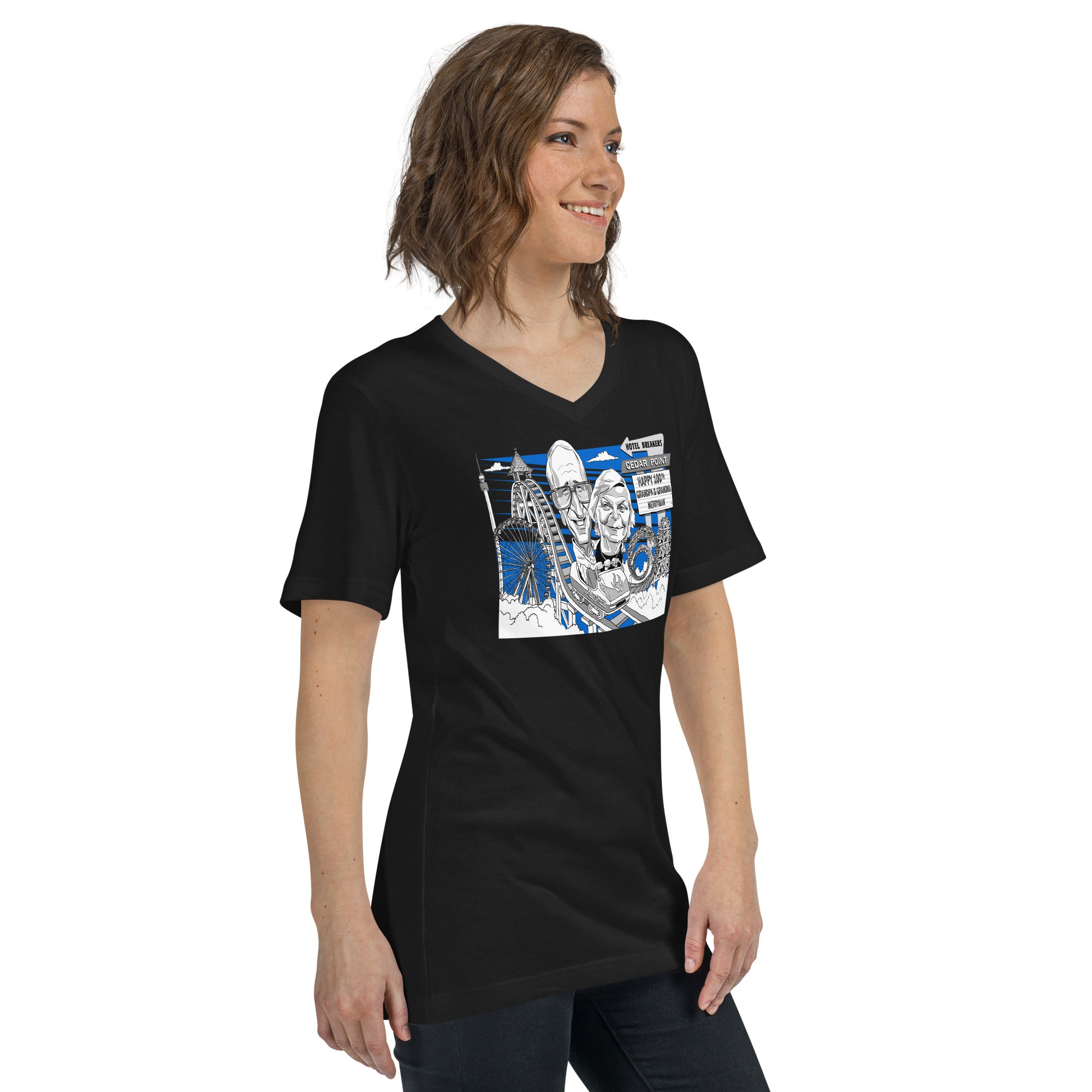 Unisex Short Sleeve V-Neck T-Shirt