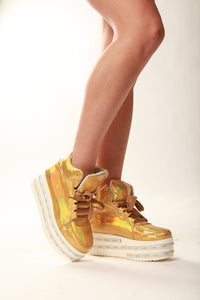 Gold Hologram LED Light-up Shoes