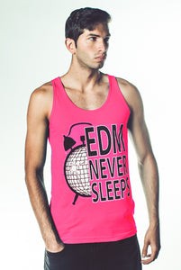 "EDM Never Sleeps" Tank - Pink