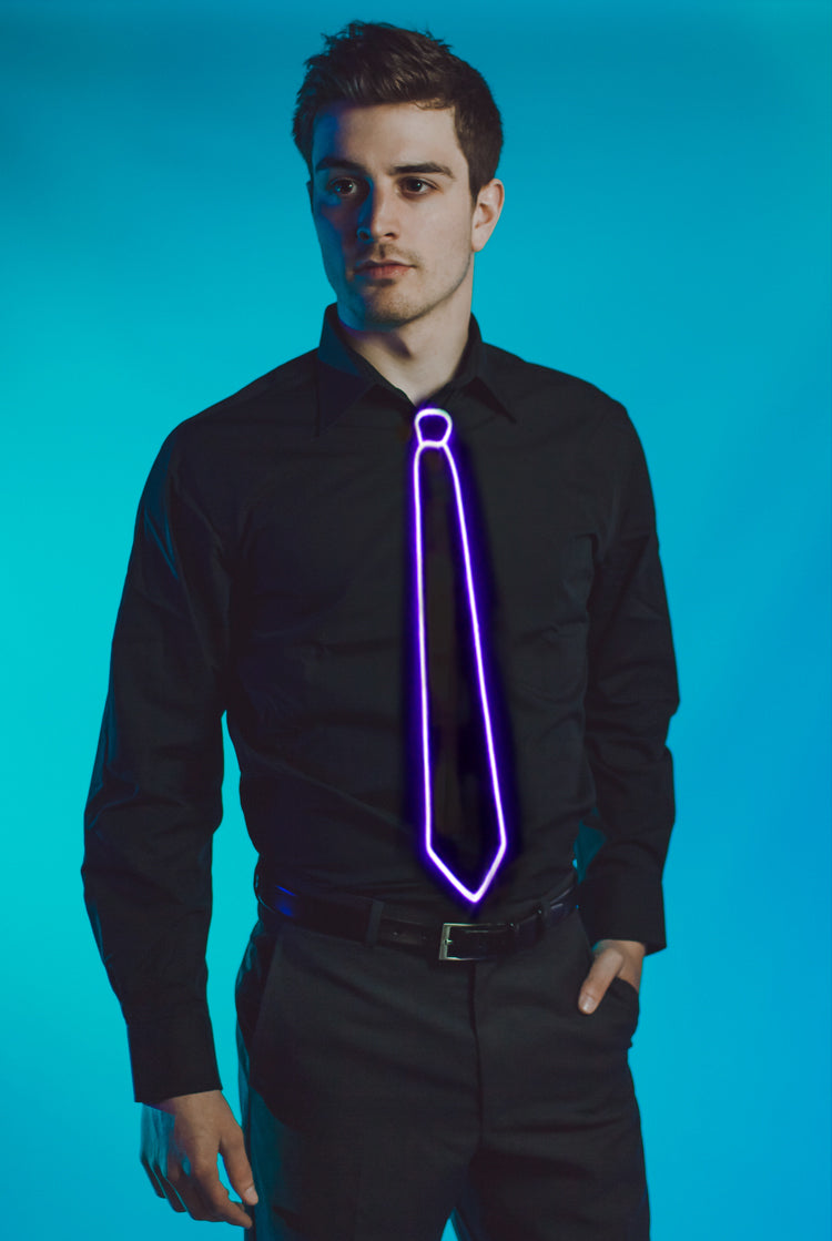 Light Up Tie Purple