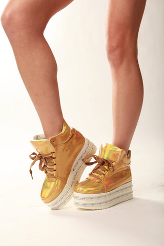 Image of Gold Hologram LED Light-up Shoes