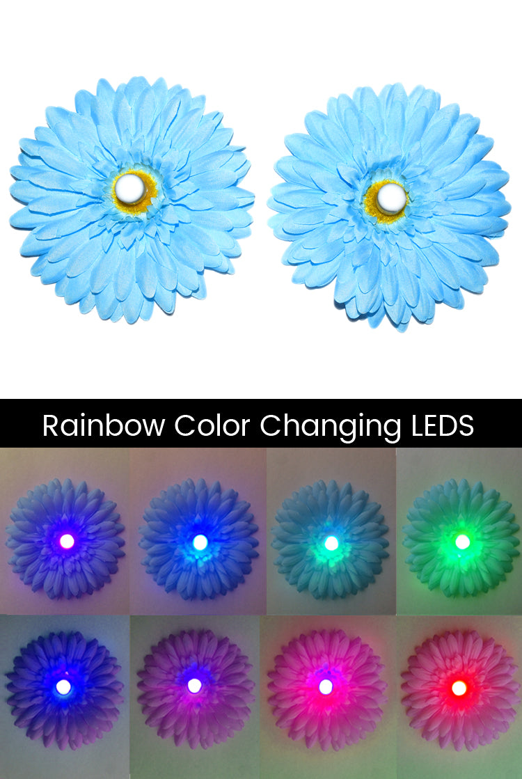 LED Light-up Daisy Pasties - Blue
