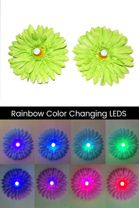 LED Light-up Daisy Pasties - Green