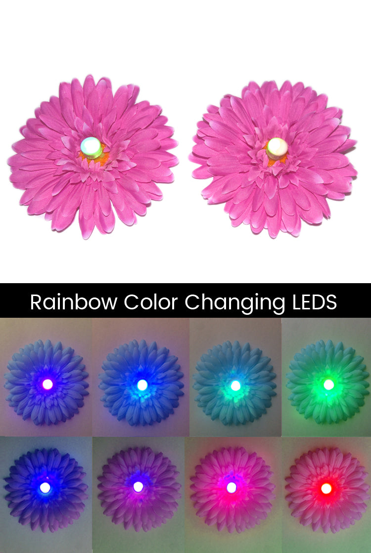 LED Light-up Daisy Pasties - Pink