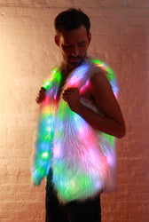 Glow Fur Rainbow LED Vest
