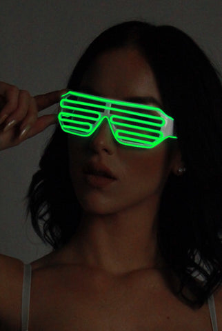 Light-up Shutter Glasses - Green