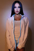 Light-up Hoodie - White with blue el wire