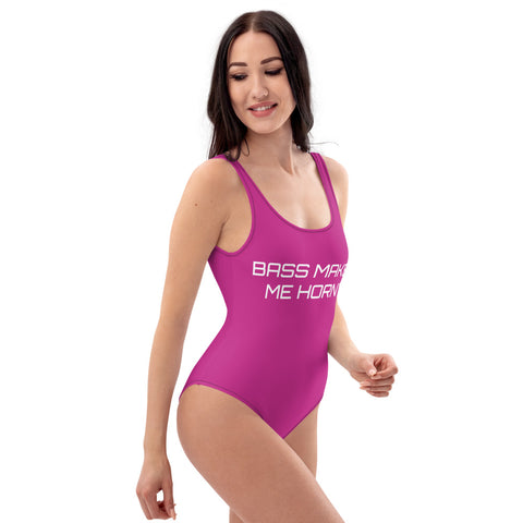Image of "Bass Makes Me Horny" One-Piece Swimsuit