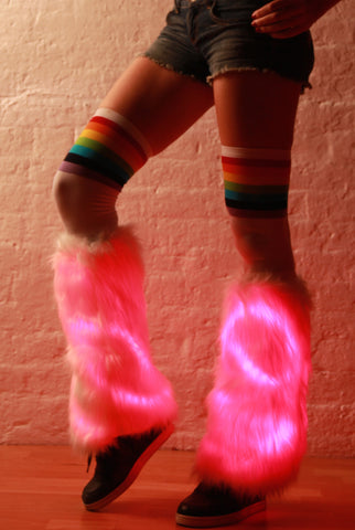 Image of Light-up LED Fur Leg Warmers