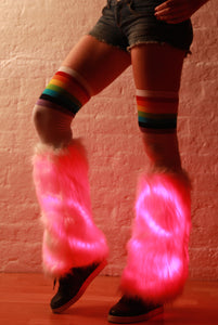 Light-up LED Fur Leg Warmers