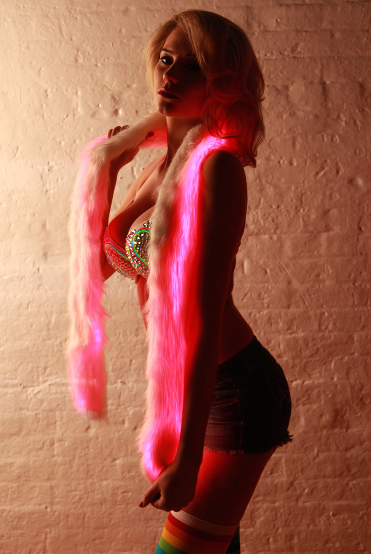 Light-Up LED Boa Fur Scarf