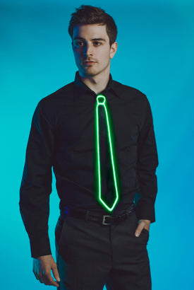 Light Up Tie Green