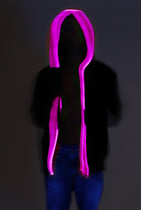 Light-up Hoodie - Black with pink el wire