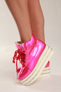 Pink Hologram LED Light-up Shoes