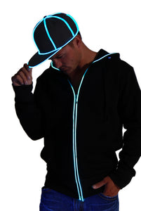 Snap Back Hat - Black with Blue  eL Wire