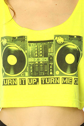 Image of Turntable Crop Top Yellow