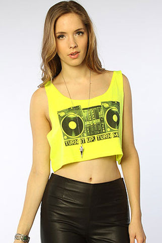 Image of Turntable Crop Top Yellow