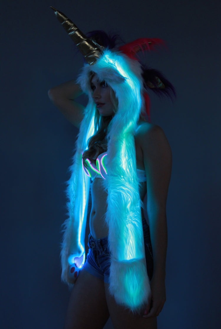 Unicorn Hood Glow Fur