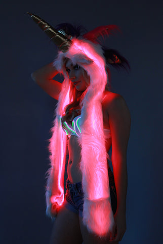Unicorn Hood Glow Fur