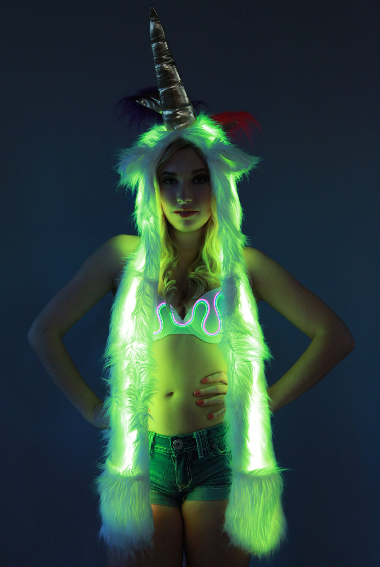 Unicorn Hood Glow Fur