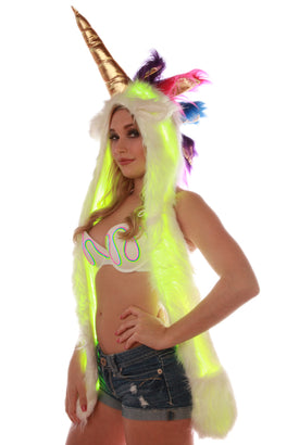 Unicorn Hood Glow Fur