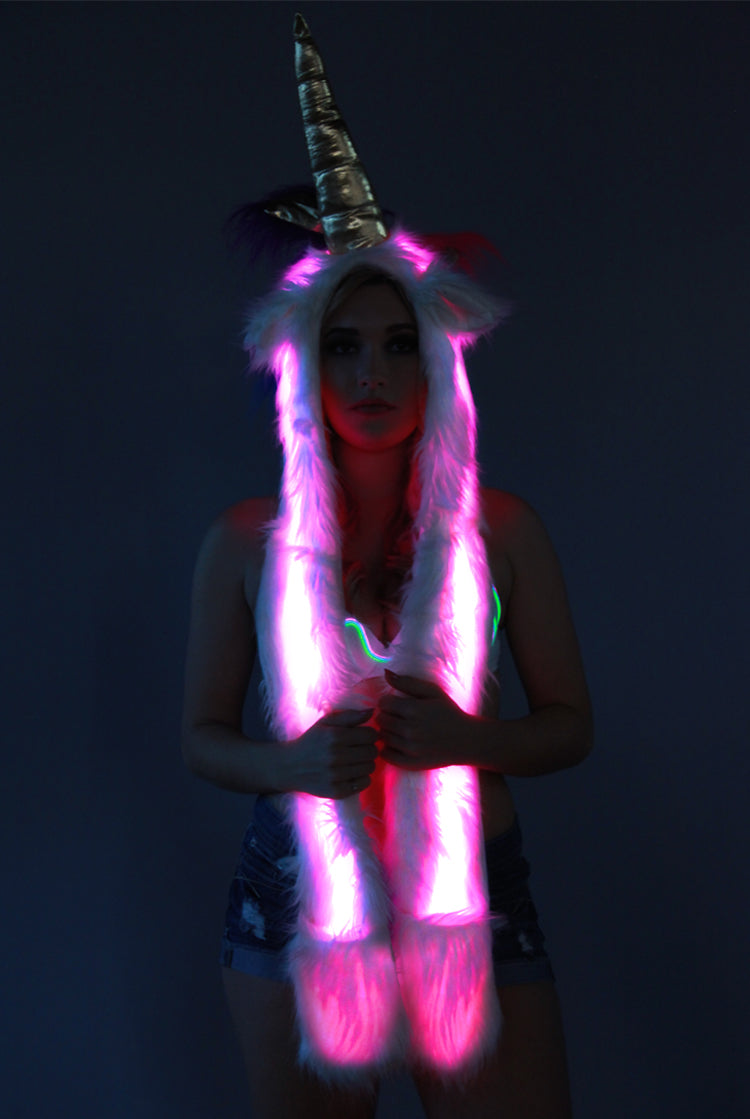 Unicorn Hood Glow Fur
